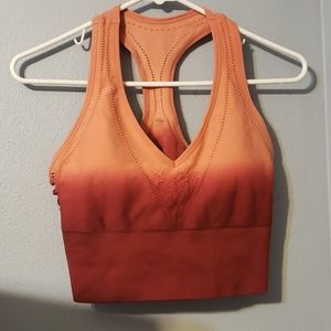 VS Pink Red Dip Dye Ombre Sports Bra (L)